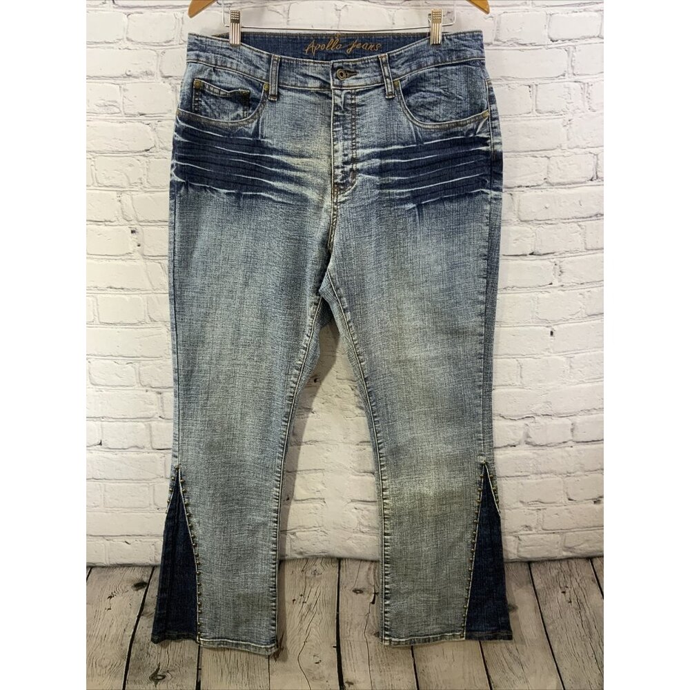 Apollo‎ Jeans Womens Sz 15/16 Faded Wash Wide Leg